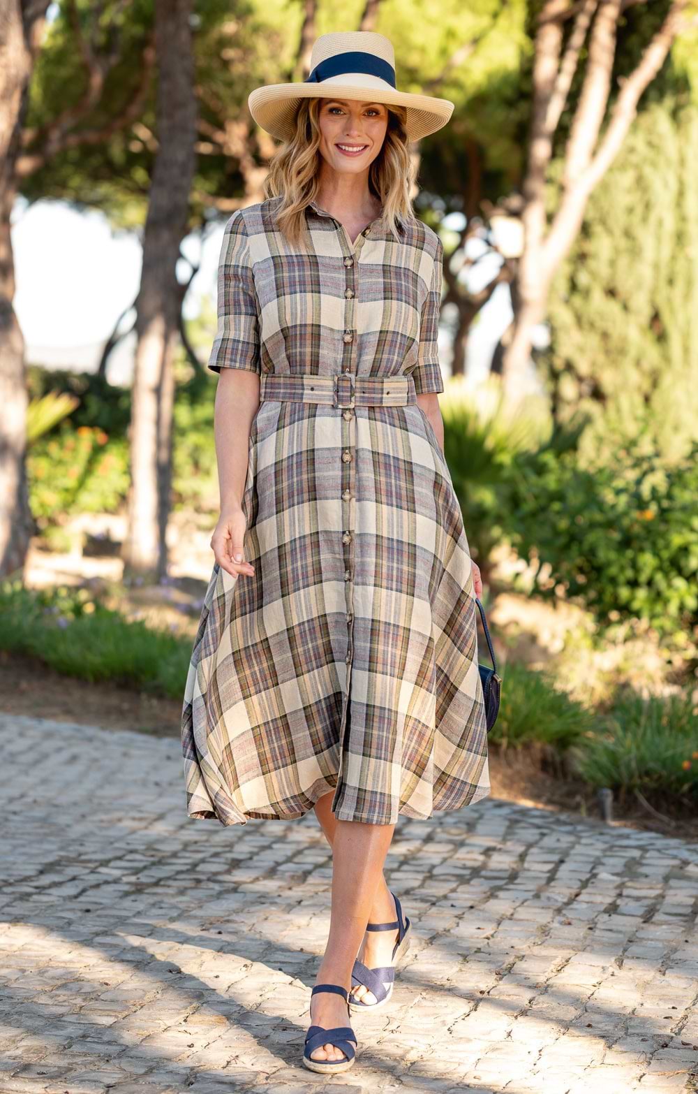 Ladies Leaf Print Dress, Brown - House of Bruar Ladies Leaf Print Dress, Brown - House of Bruar