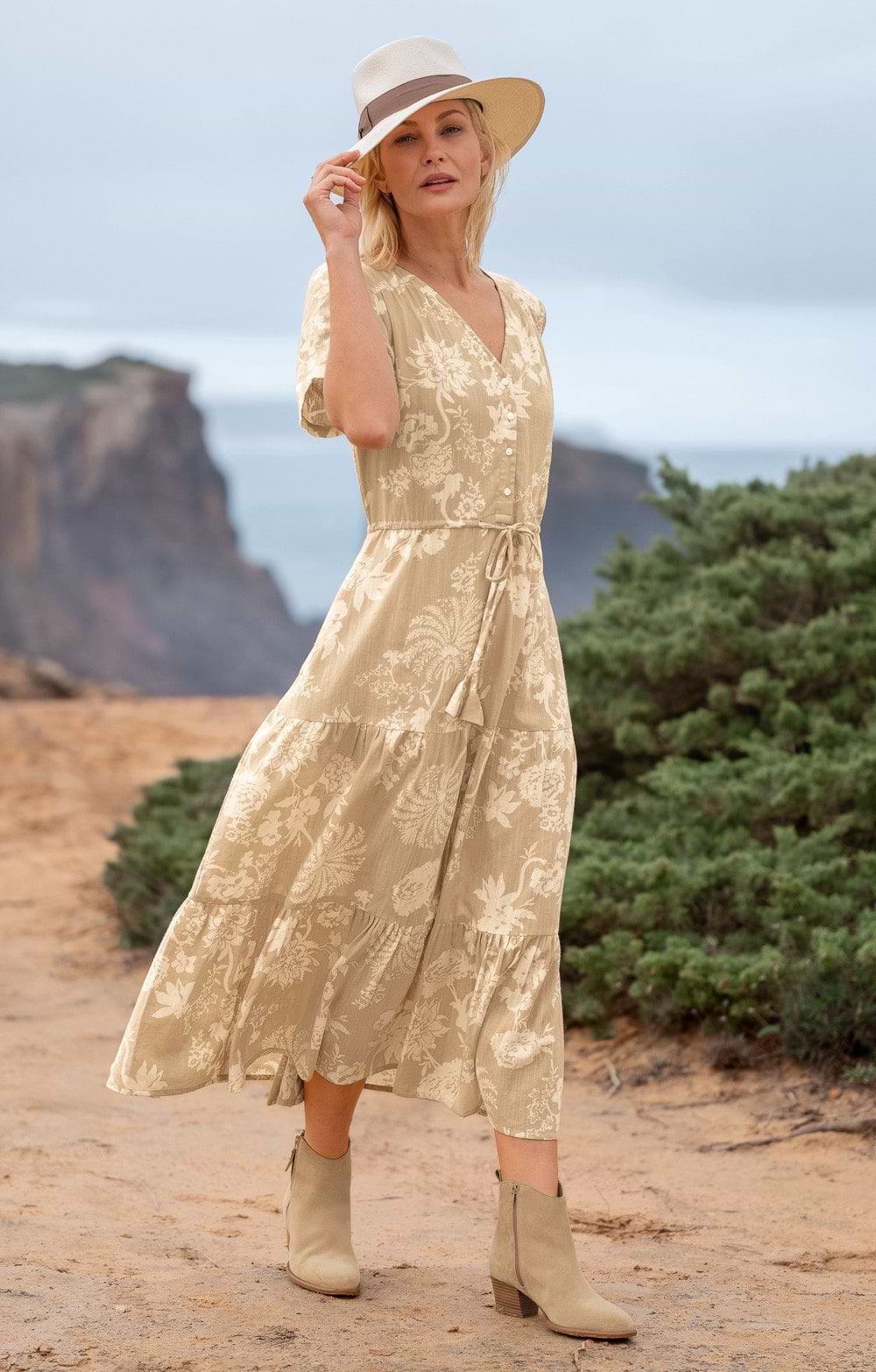 Ladies Linen Blend Safari Dress, Natural - House of Bruar Ladies Linen Blend Safari Dress, Natural - House of Bruar
