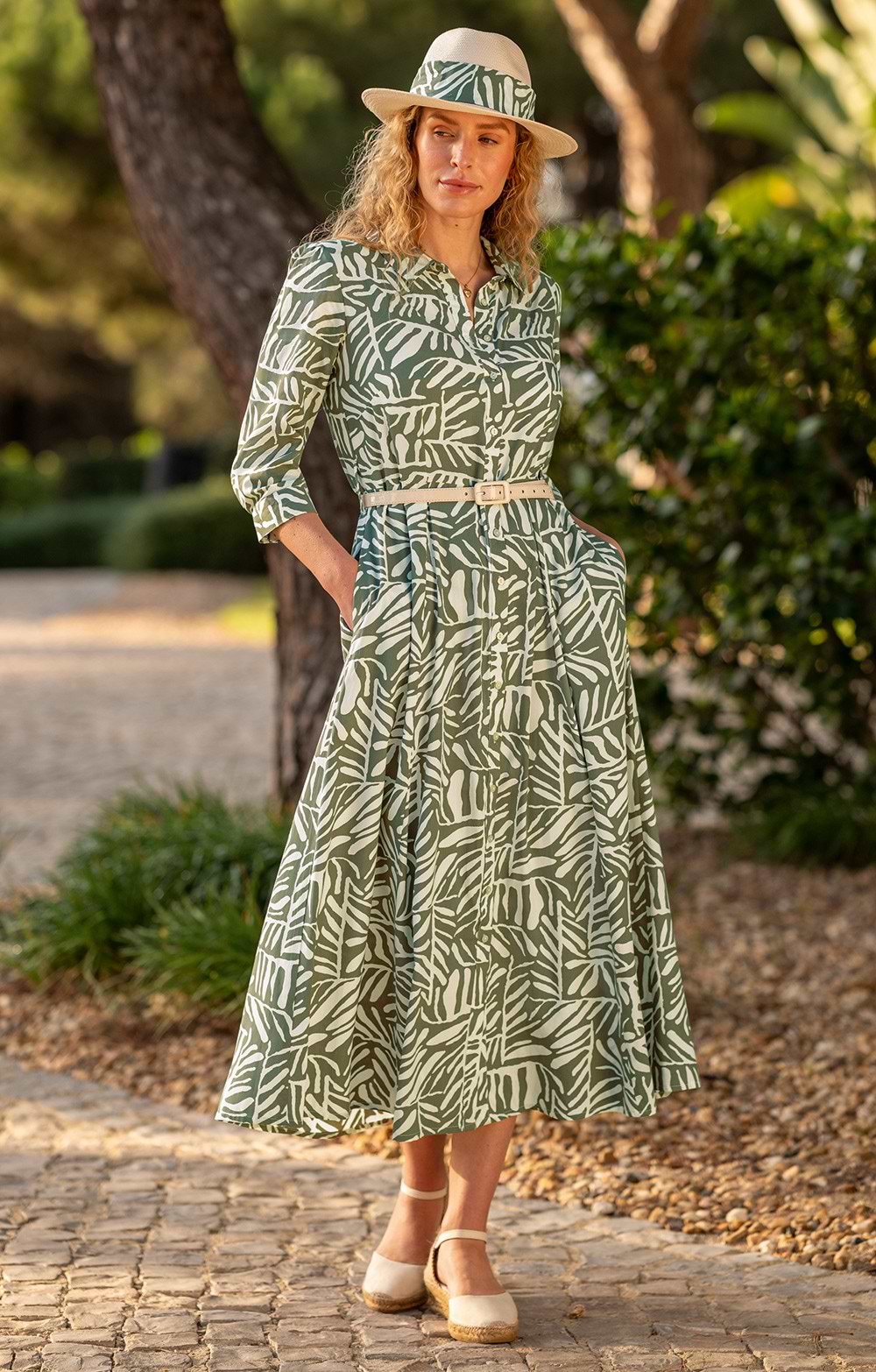Ladies Leaf Print Dress, Brown - House of Bruar Ladies Leaf Print Dress, Brown - House of Bruar