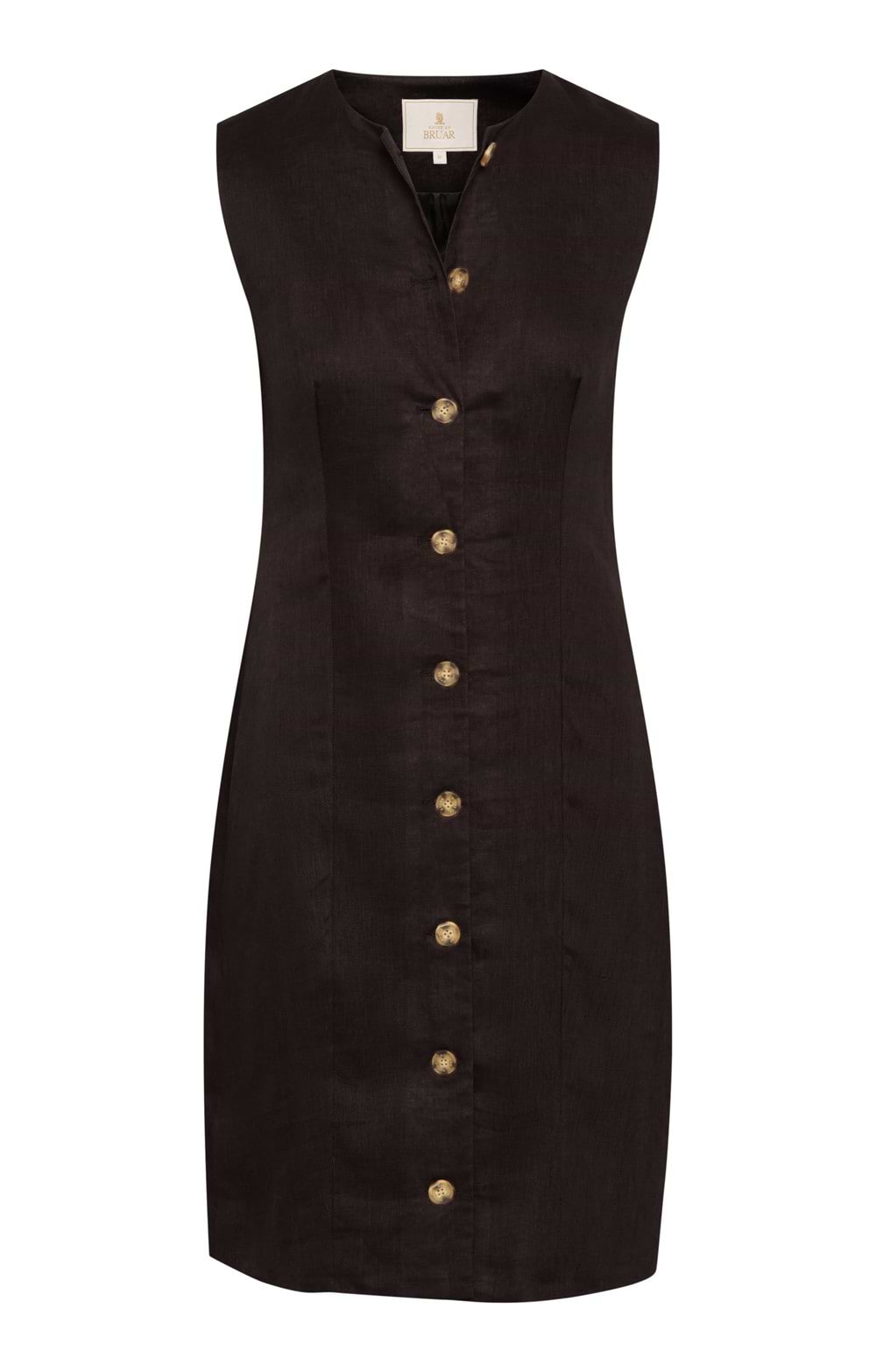 black dress with brown buttons Fifteen Twenty Women's Marisa Side-Knot Midi Dress In Brown 2F47925