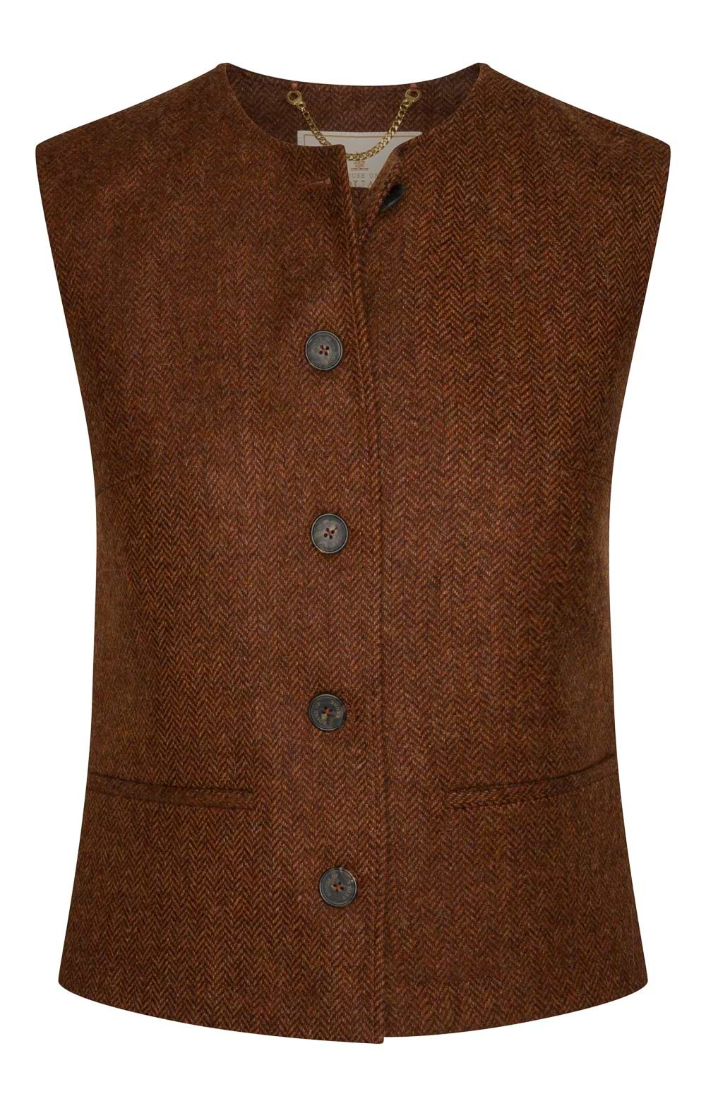 Ladies British Tweed Crew Neck Gilet