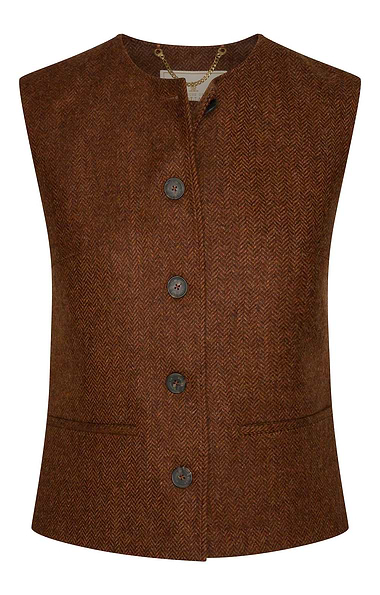 Ladies British Tweed Crew Neck Gilet