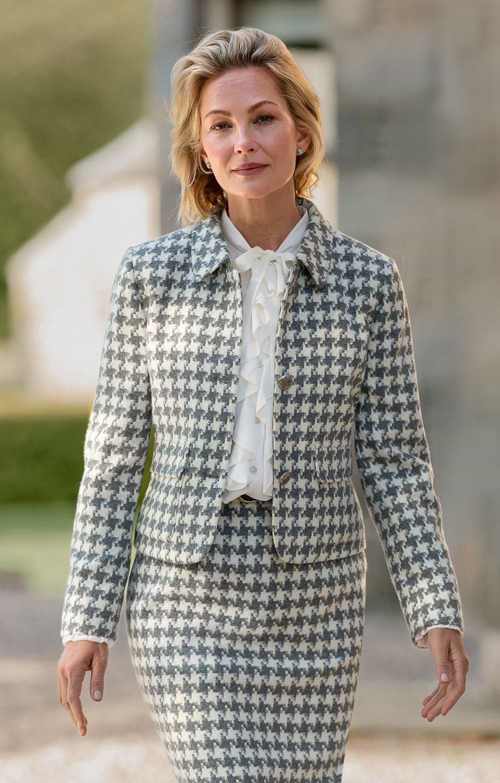 Ladies Pure Wool Houndstooth Dunkeld Jacket