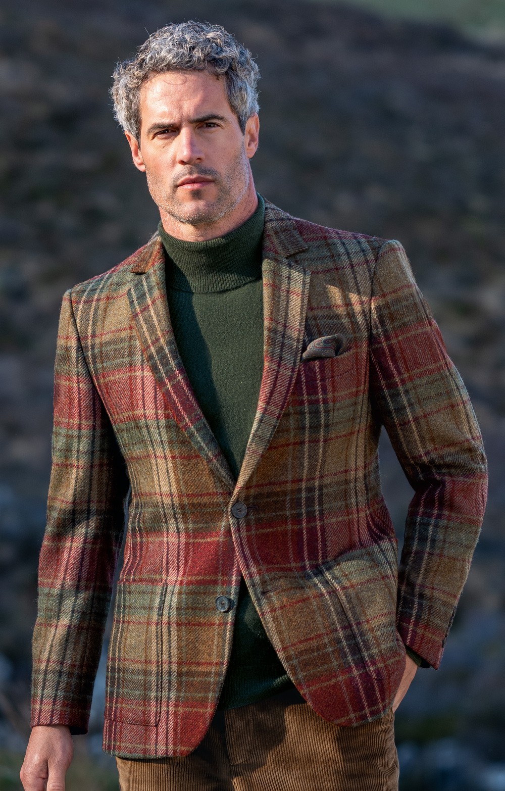 Men's Tailored Tweed Patch Pocket Jacket