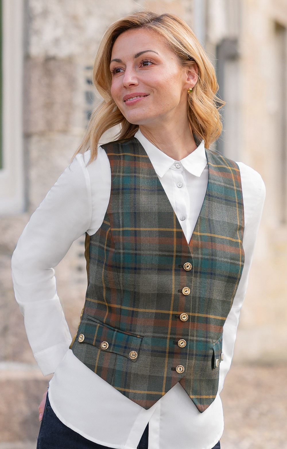 Ladies Plaid Highland Kilt Waistcoat