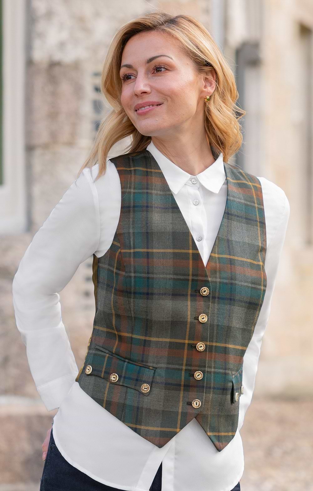 Ladies Plaid Highland Kilt Waistcoat