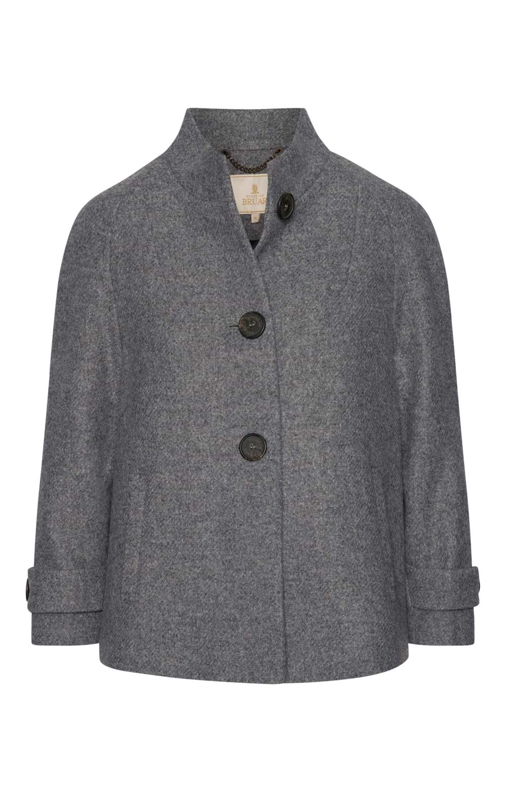 Ladies Cinzia Rocca Single Breasted Raglan Wool Coat, Grey - House