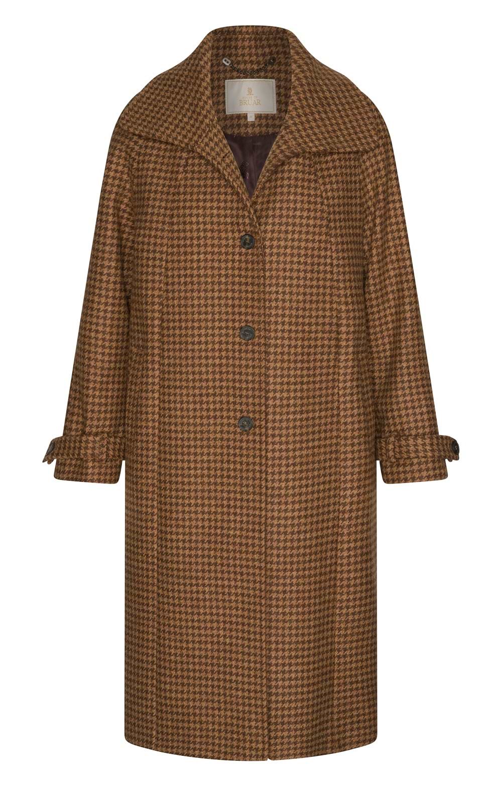 Ladies British Tweed Full Length Raglan Coat