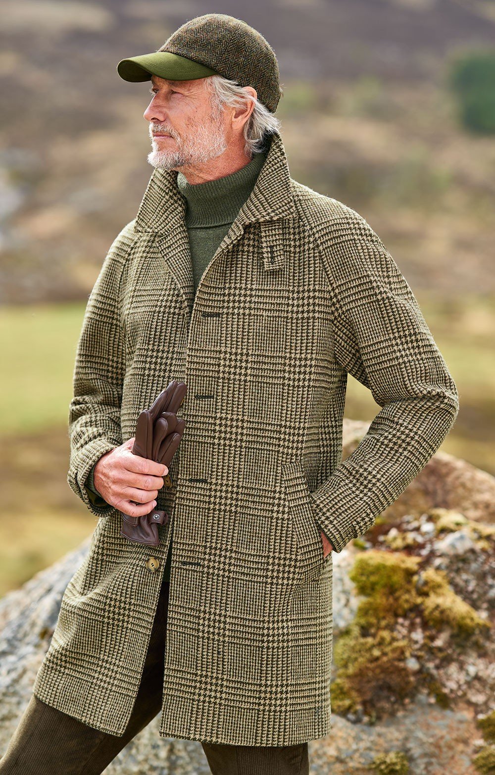 【DAIRIKU】 Rib Collar Tweed Raglan Coat Vintage Dunn & Co. Harris Tweed Balmacaan Raglan Coat M/40 Brown