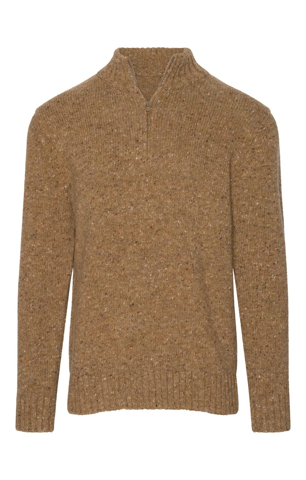 Men's Hackett London Merino Silk Half-Zip Pullover, Brown - House